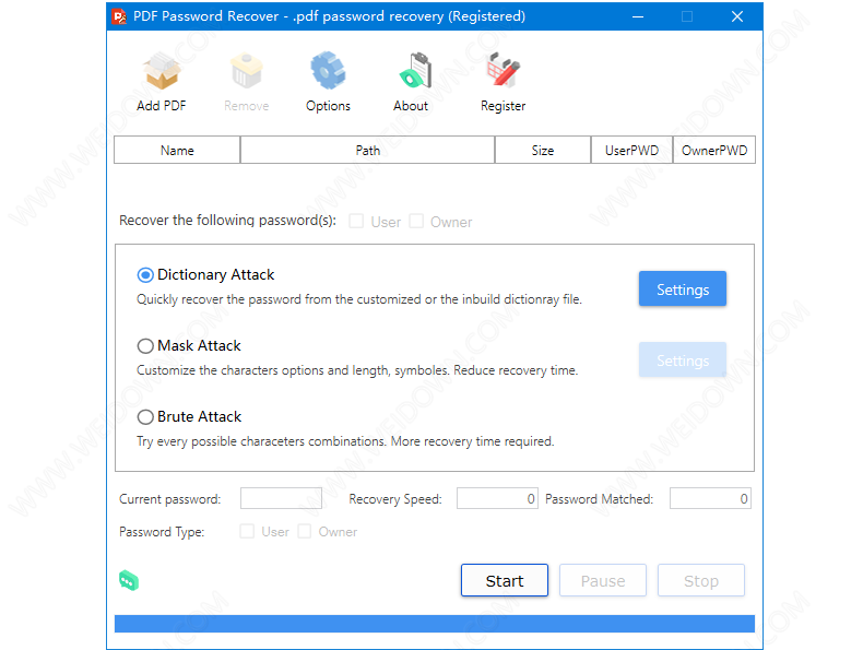 RecoverPassword PDF Password Recovery Pro下载 - RecoverPassword PDF Password Recovery Pro 4.0.1.0 破解版