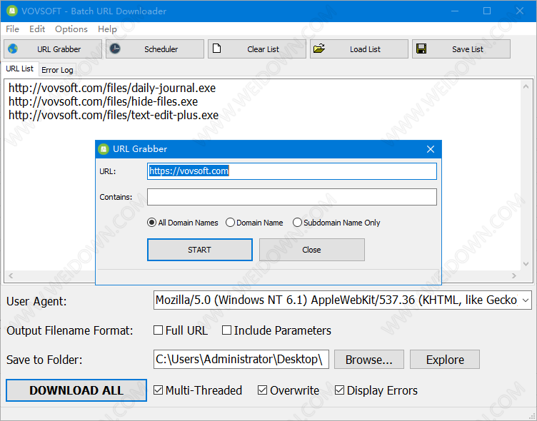 VovSoft Batch URL Downloader-1