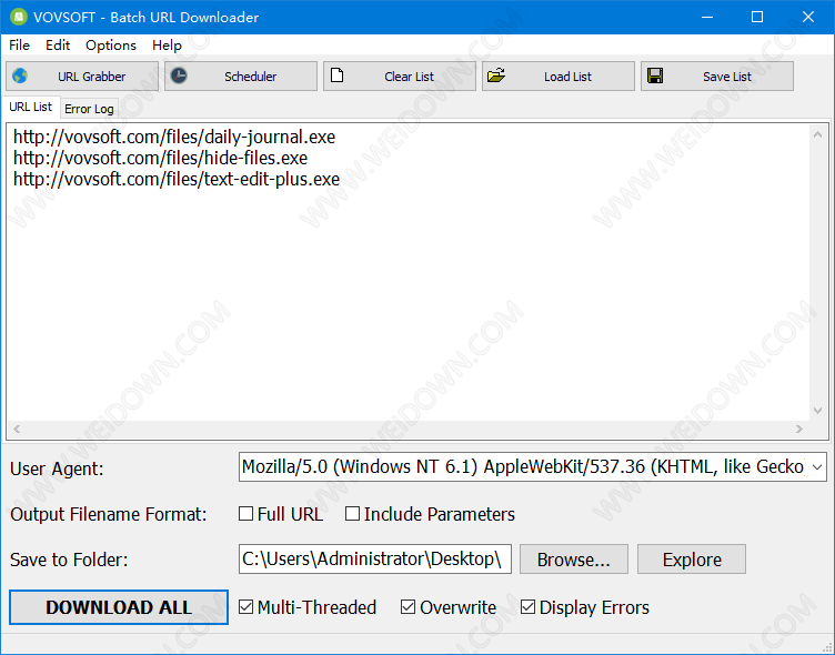 VovSoft Batch URL Downloader-3