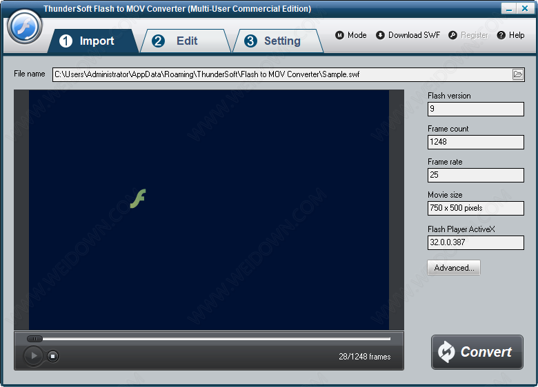 ThunderSoft Flash to MOV Converter