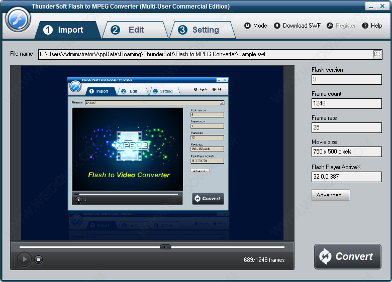 ThunderSoft Flash to MPEG Converter