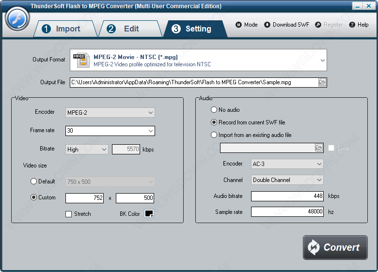 ThunderSoft Flash to MPEG Converter