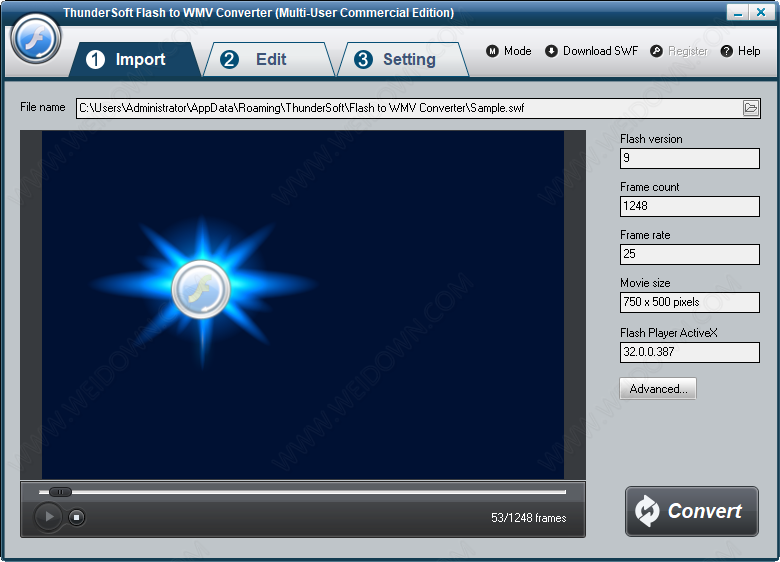 ThunderSoft Flash to WMV Converter下载 - ThunderSoft Flash to WMV Converter 4.6.0 破解版