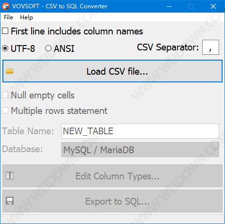 VovSoft CSV to SQL Converter-1