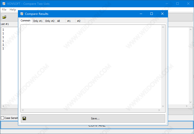 VovSoft Compare Two Lists-1