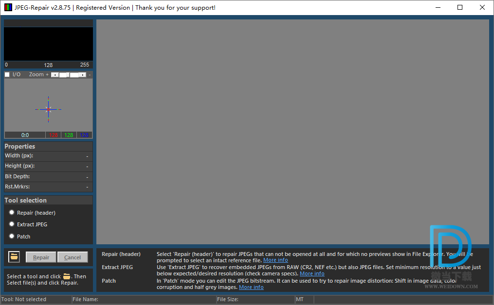JpegRepair下载 - JpegRepair 图片修复软件 2.8.75 绿色破解版