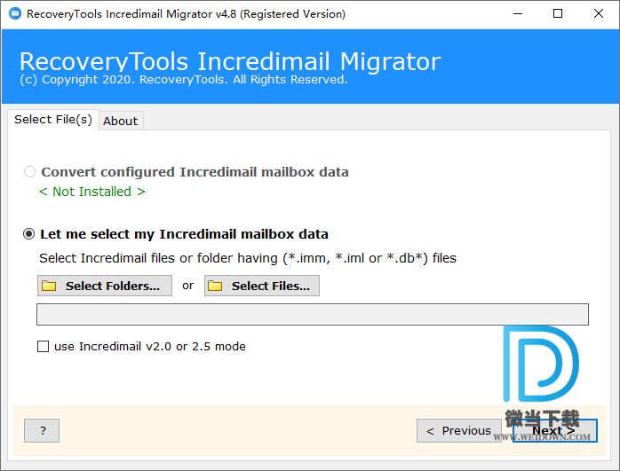 RecoveryTools Incredimail Migrator下载 - RecoveryTools Incredimail Migrator Incredimail转换工具 4.8 破解版