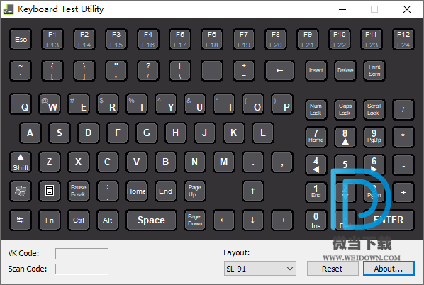 Keyboard Test Utility下载 - Keyboard Test Utility 键盘按键测试软件 1.3.1.0 绿色版