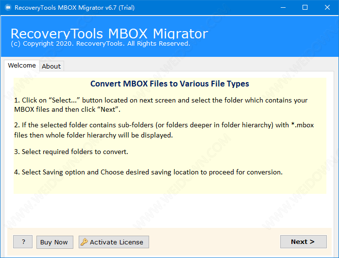 RecoveryTools MBOX Migrator下载 - RecoveryTools MBOX Migrator 7.2 官方版